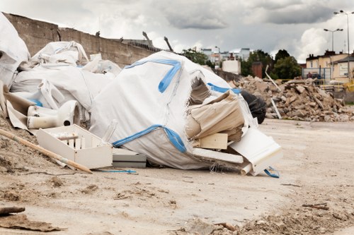 Construction site with waste clearance in action in Earlscourt